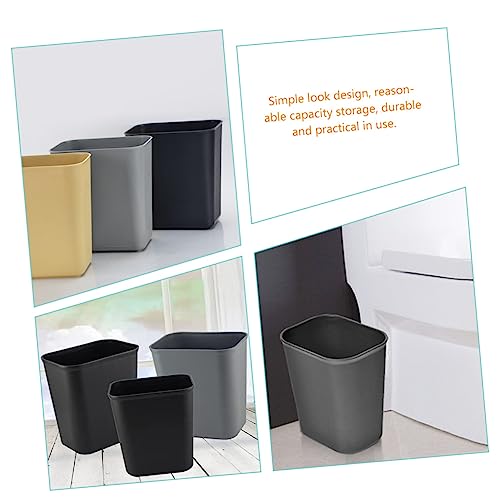 2 piezas caneca rectangular de plástico para basura miniatura 7