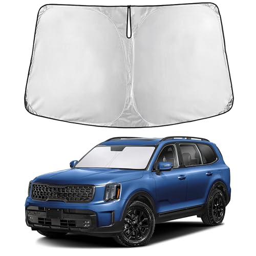 Image of EcoNour Windshield Sunshade Compatible for Kia Telluride 2020-2023 2024 2025, Sun Visor for Front Windshield & Window Sun Shade Cover, UV Heat Blocker & Protector, Car Accessories