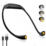 Hals Leselampe Buch, Leseleuchte 3 Farben und Stufenloses dimmbar light, Flexible Biegbare LED Buchlampe, usb Wiederaufladbar lampe 80 Stunden Dauer,Neck Leselicht zum Lesen,Stricken,Camping,Reading