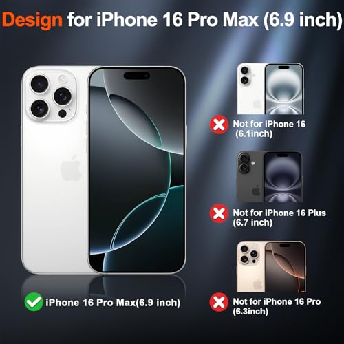 Image of SUPFINE Magnetic for iPhone 16 Pro Max Case(Compatible with MagSafe)(Military Grade Drop Protection) Slim Translucent Matte Shockproof with Anti-Fingerprint Phone Case,Dark Purple