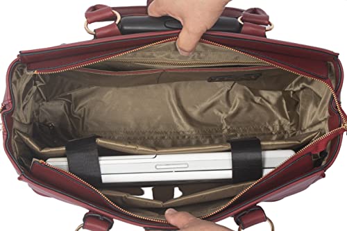 Image of JKM & Company EXECUTIVE Burgundy Computer iPad, Laptop Tablet Rolling Tote Bag Briefcase Carryall Bag