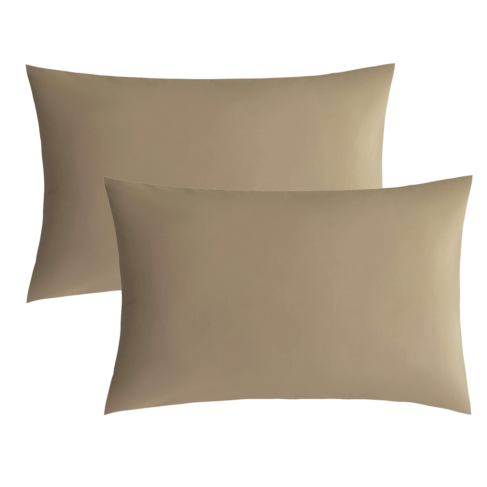 Toddler Travel Pillow 13 x 18 Inches - 400 Thread Count Egyptian Cotton 2 Piece Travel Pillowcase with Zipper Closure Small Pillow Cases Wrinkle Resistant - Taupe