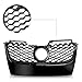 PartsFlow Glossy Black Badgeless Hex Mesh Grill Grille For 2006 2007 2008 2009 Volkswagen MK5 JETTA GLI GTI