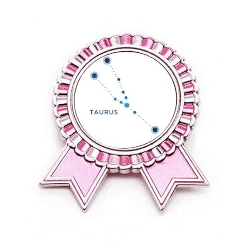Broche Taureau Constellation Rose en Métal - Idée Cadeau Astrologie