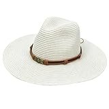 HEYANN Panamahut aus Stroh mit breiter Krempe,Damen Sonnenhut mit Kinnriemen Sommer Sonnenhüte Stroh,UPF 50+ UV-Schutz atmungsaktiver Strandhut für für Damen und Herren