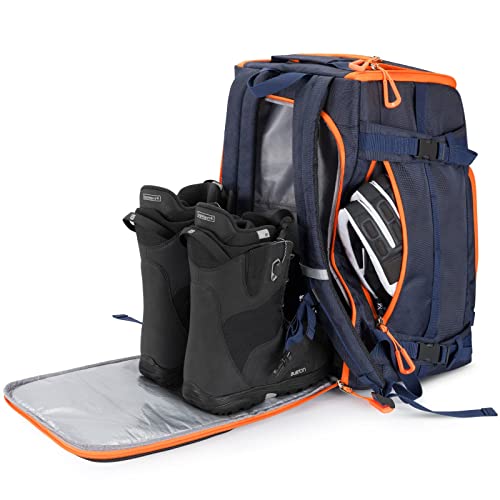 Extremus Ski Boot Bag, 70L Waterproof Snowboard Backpack,Large Capacity Ski Travel Bag Luggage For Ski Boots, Ski Helmet, Goggles, Gloves, Apparel & Skiing Gear Accessories #TOP7