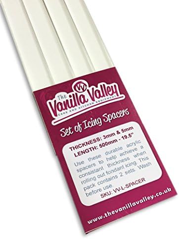 Large Marzipan/Sugarpaste Spacer Set, 3mm & 5mm x 500mm Long - by The Vanilla.