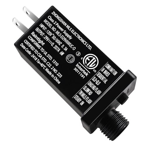 Image of Class 2 Power Supply 29V 6W LED Transformer Replacement with 8Modes and Memory Function IP44 Low Voltage Adapter for Christmas Tree String Light, Fairy Light, Net Light
