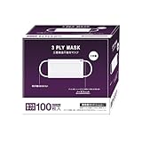 [AI-WILL] 不織布マスク プリーツ型マスク 使い捨てマスク 100枚 大容量 耳が痛くなりにくい オメガプリーツ加工 ふつうサイズ (175×95mm) ホワイト 全国マスク工業会会員マーク入り
