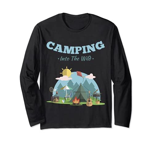 Stay Wild Mountain Forest Senderismo Aventura Camping Camiseta Manga Larga