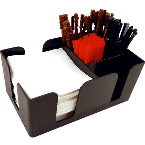 KegWorks Bar Caddy Organizer Accessories Kit - Holder With Straws, Napkins, Stirrers