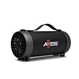 AXESS SPBT1056 Portable Bluetooth Speaker With Built-In Usb Support, Fm Radio, Line-In Function And Rechargeable Battery, Black