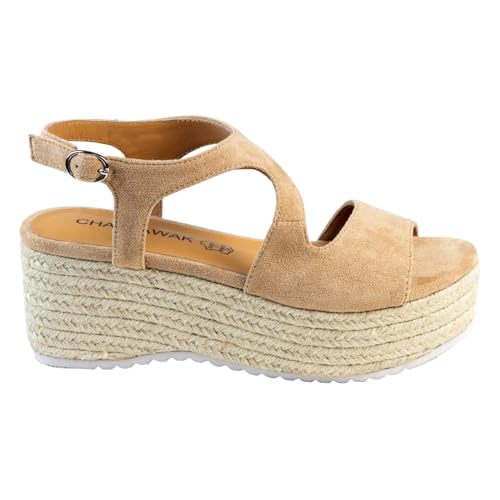 CHATTAWAK Damen 18HJostavbeige36 Sandale mit Absatz, beige, 38 EU