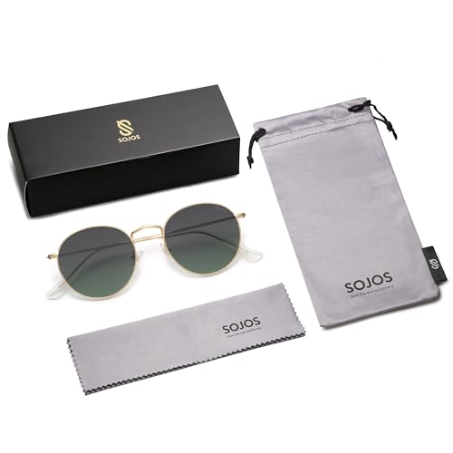 Image of SOJOS Small Round Polarized Sunglasses for Women Men Classic Vintage Shades