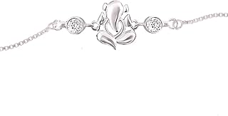 Parnika 925 Om Ganesha Rudraksha Infinity Bro Shiv Bhai Adjustable Silver Rakhi Bracelet For Brother in 92.5 Sterling Silv... Price In India