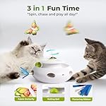 ALL FOR PAWS 3 in 1 Interactive Cat Butterfly Flutter Toy with Rolling Balls and Popping Feather Toy Automatic Spinner - Mental Stimulation for Indoor Cats - USB Rechargeable - Image 2