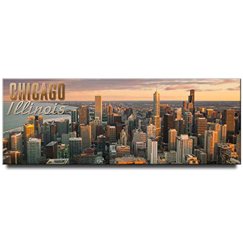 Imán decorativo rectangular para refrigerador Chicago miniatura 1