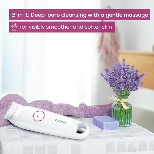 Beurer FC45 Facial Cleansing Brush | Battery-operated rotating facial cleansing brush | For a deeper clean and noticeably softer skin | 2-speed rotation | Suitable for sensitive skin | Water-resistant - Image 4