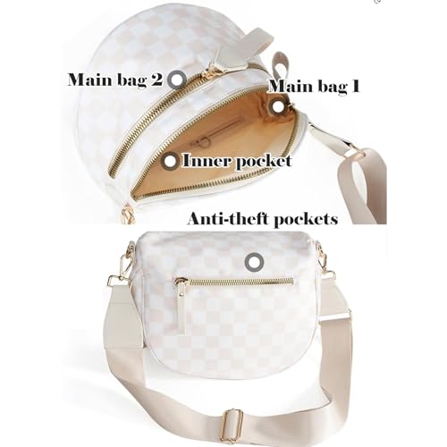 Checkered Crossbody Bag for Women Fanny Packs Shoulder Bum Bag Hobo Purses Handbags for Travel2