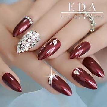Amazon Com Eda Luxury Beauty Dark Red Burgundy 3d Luxe Jewel Design Full Cover Press On Nails Acrylic Nail Kit Artificial Nail Tips Long False Nails Oval Round Pointed Almond Stiletto Nail Amazon Com Eda Luxury Beauty Dark Red Burgundy 3d Luxe Jewel Design Full Cover Press On Nails Acrylic Nail Kit Artificial Nail Tips Long False Nails Oval Round Pointed Almond Stiletto Nail