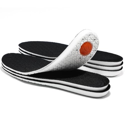 Image of XINIFOOT 3 Pairs Premium Comfort Shoe Replacement Insole, Shock Absorption Elastic Cushion Inserts, Breathable Shoe Inner Soles for Men