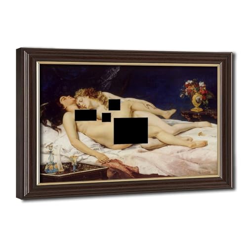 Gustave Courbet Le Sommeil impression sur toile décoration murale 20x30