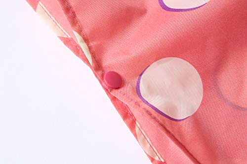 Saphirose Rain Poncho Jacket Coat Hooded For Adults With Pockets (Pink Polka Dot) One Size #TOP5