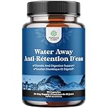 Water Away Herbal Diuretic Pills High Strength - Fluid Retention Supplement with Dandelion Leaf Extract & Green Tea for Bloating Relief Women & Men - Capsules for Leg & Feet Swelling - 90 Count