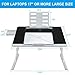 NEARPOW Laptop Desk for Bed, Adjustable Computer Tray with Anti-Slip Leather, Removable Stopper, Book Stand and Drawer - Black