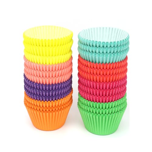 Pirottini per Muffin Carta 600Pz Stampi Muffin e Cupcake Cuppetta in Carta per Muffins da Forno 3 cm Piccoli Pirottini per Mini Muffins Cupcake Matrimoni e Feste di Compleanno (Colorati)