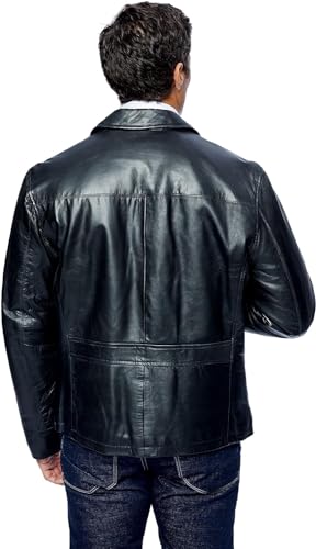 mens New Zealand Lambskin Leather Classic Open Bottom Jacket3