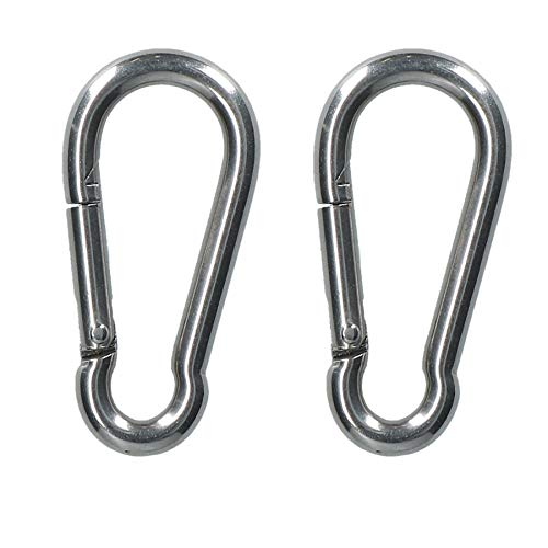 AB Tools Carabina Carbine Hook Snap Shackle 6mm Marine Grade Stainless Steel 2 Pack