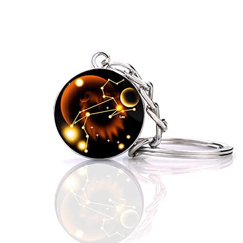 JWPavilion Zodiac 12 Constellation Glow In The Dark Creative Galaxy keychain - silver - One Size