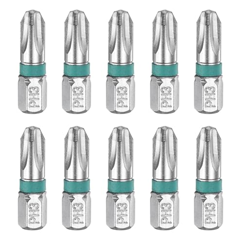 Image of sourcing map 10pcs Phillips Screwdriver Bit PH3 1/4" Hex Shank 25mm/1" Length Magnetic Cross Head Hex Bits S2 Steel Electric Screw Driver Bit
