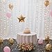 10×10ft Tulle Backdrop Curtains with Lights String - 300LED Fairy Lights Sheer Curtain Backdrop for Weddings Baby Shower and Birthday Party Decorations(4 Panels 5×10ft)