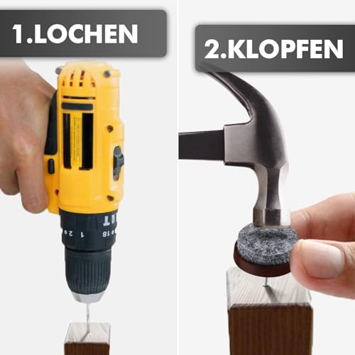 shinfly 24 Stück Filzgleiter für Stühle - Ø 22mm Stuhl Filzgleiter Nagel Möbelgleiter mit 4mm Dicke - Filz Stuhlgleiter für Möbel Böden