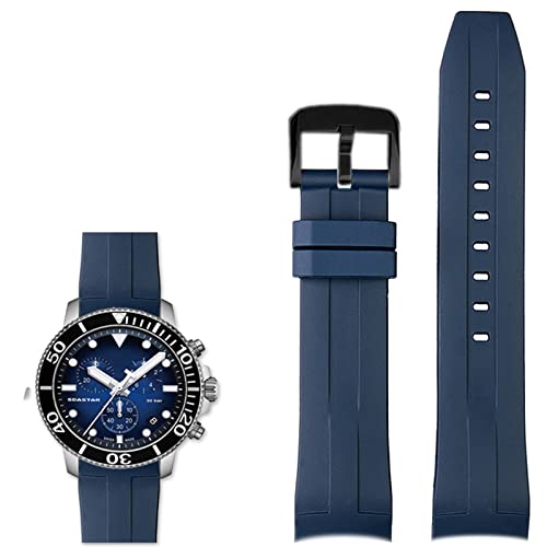 Correas de reloj de silicona 22mm para Tissot T120417 y T120407 con acabado deportivo de goma