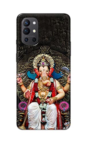 Image of PRINTFIDAA Lord Ganesh Bappa Moriya Printed Designer Hard Back Case Cover for OnePlus 9R -(TY) MVN1010