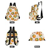 Grgvtei Mini Backpack Bright Orange and Plaid Quilted Bag Purse Lightweight Travel Backpack Daily Daypack for Women, 8.5L