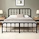 Zinus Florence Bett 140x200 cm – 35 cm hoch – Metallbettgestell mit Kopf- und Fußteil – Bett mit Lattenrost – Bettgestell im Vintage-Design – Stauraum unter dem Bett – Schwarz