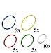 LEGO Technic NEW 30 pcs RUBBER BAND BELT PACK Colors Green Yellow Blue Red White Medium Extra Large Small Elastic Round Cross Section