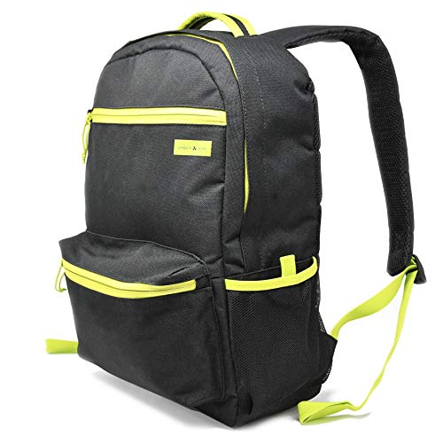 Amber & Ash Classic Campus Backpack - Lightweight, Water Resistant Laptop Bookbag - Fits up to 15-Inch Laptop or Notebook (Black)