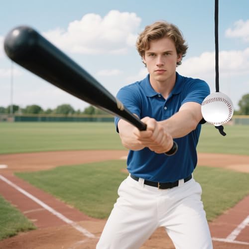 Tinoaly Baseball und Softball Schlagtrainer, Verstellbares Schlagtraining Wurfseil Ball zur Verbesserung von Schlagtechnik Hand-Auge-Koordination Schlägergeschwindigkeit für Alle Spielstärken