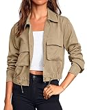 Onedreamer Women's Military Safari Cropped Jackets...