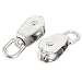 Aexit Stainless Steel Material Handling 15mm Dia Single Sheave Swivel Eye Rope Crane Snatch Blocks Pulley 2pcs
