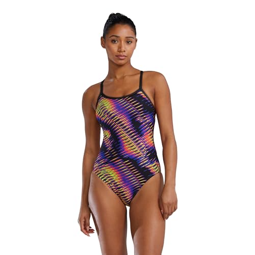 TYR Women's Durafast Elite Crosscutfit Swimsuit, Lime/Multi, 26