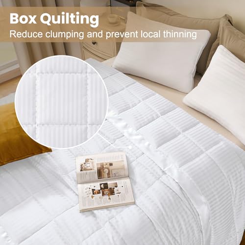 downluxe Down Alternative Blanket for Bed, Satin Trim, King, White by downluxe - Used condition - Image 2