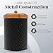 Amici Home Ashby Metal Storage Canister | Food Storage Containers with Lids | Kitchen Canisters for Countertop with Vintage Design | Black/Copper, Large, 70 Oz