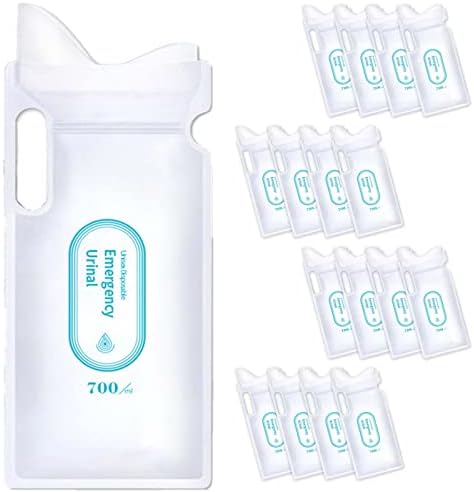 16 Pack 700ML Urinal Bags Emergency Disposable, Camping Pee Bags Unisex Urine Bag Disposable Portable, Vomit Bag for Travel Traffic Jam Toilet Bag for Men Women Pregnant Kids Children Patient