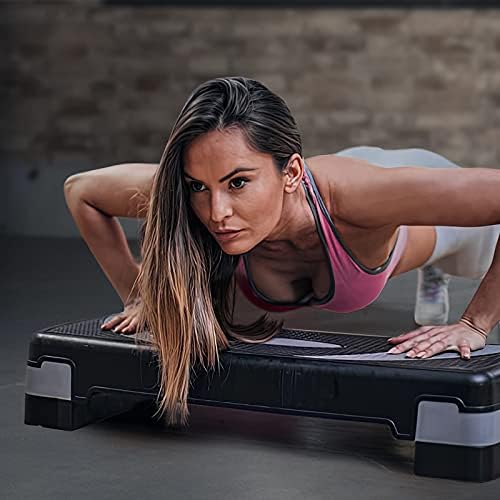 RAINYEAR Aerobic Stepper Workout Platform, Fitness Steps Adjustable Height 3 Level Raise Platform Step Board with Non-Slip Surface for Workout, Cardio, Yoga, Home Gym(10cm/15cm/20cm)